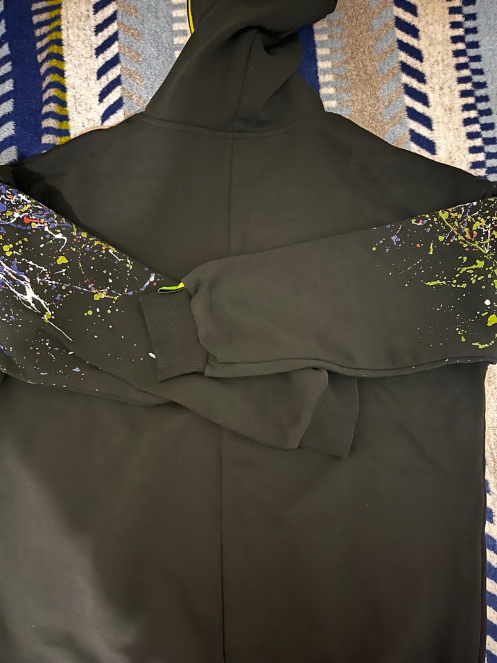 Renkli Baskılı Kapüşonlu Erkek Sweatshirt - Görsel 2