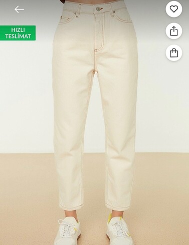 Trendyolmilla Ekru Mom Jean
