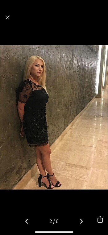 Sheinside Shein 3 boyutlu çiçekli elbise
