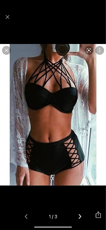 Yüksek bel bikini takımı