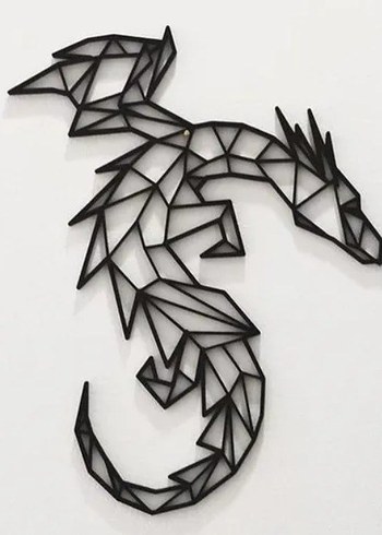 Geometrik Ejderha Duvar Dekoru / Wall Art