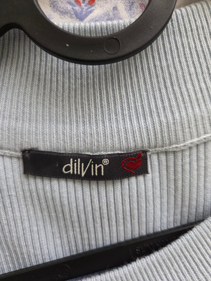 Mavi Uzun Kollu Triko Elbise - Görsel 2