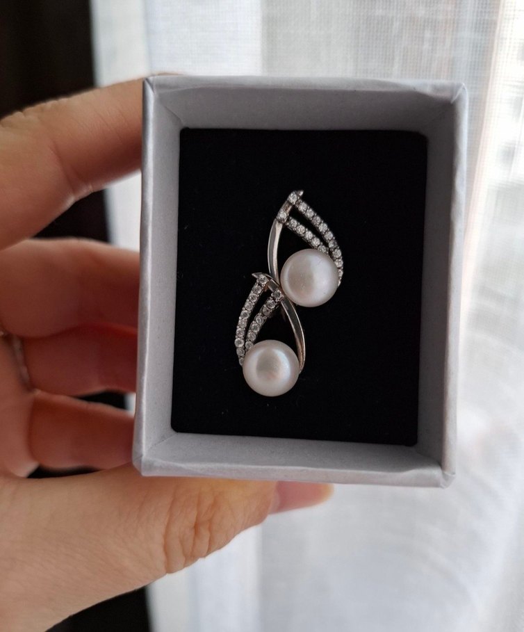 SO CHIC Gerçek İnci 925ayar GÜMÜŞ KÜPE - Görsel 2