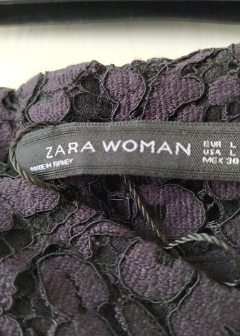 Zara Dantel Detaylı Siyah Kadın Midi Kalem Etek - Görsel 3