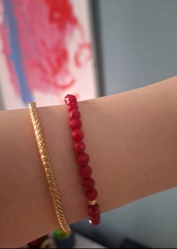 1 adet 14 ayar 0.10 gr. Altın Dorikalı #Mercan Taşı Bileklik - Görsel 3