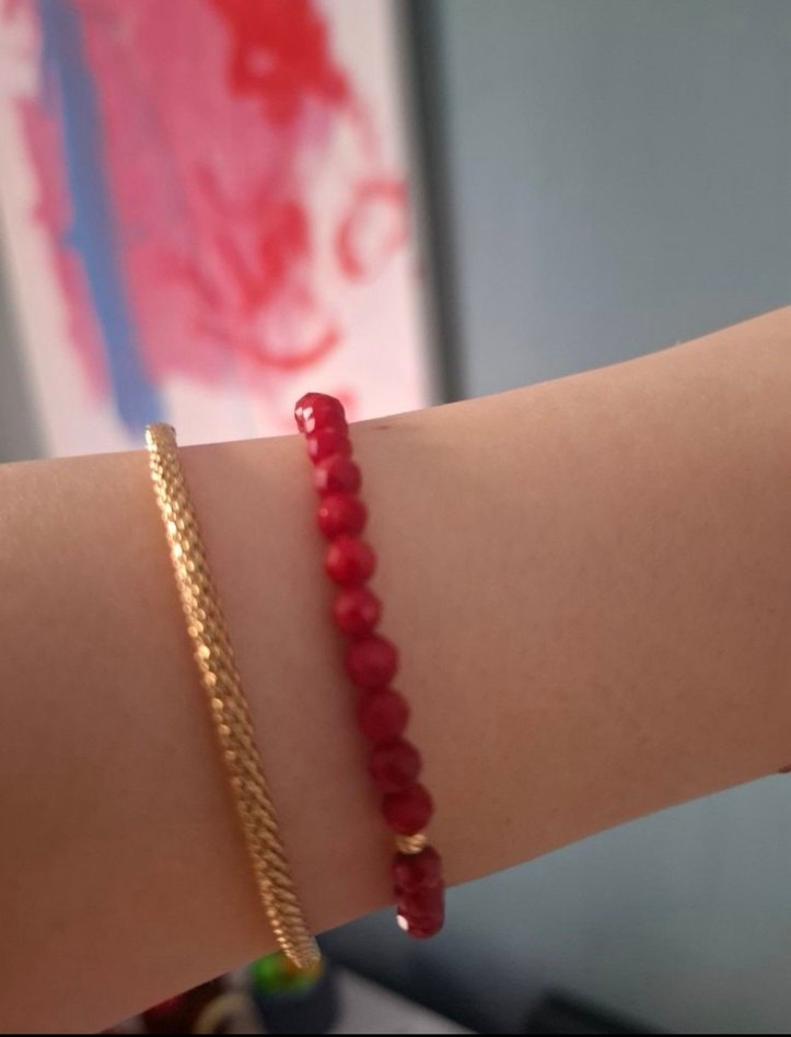 1 adet 14 ayar 0.10 gr. Altın Dorikalı #Mercan Taşı Bileklik - Görsel 3