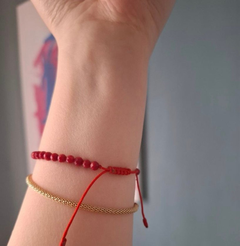 1 adet 14 ayar 0.10 gr. Altın Dorikalı #Mercan Taşı Bileklik - Görsel 2