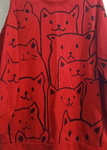 LC Waikiki Uzun Kollu Kırmızı Örme Sweatshirt