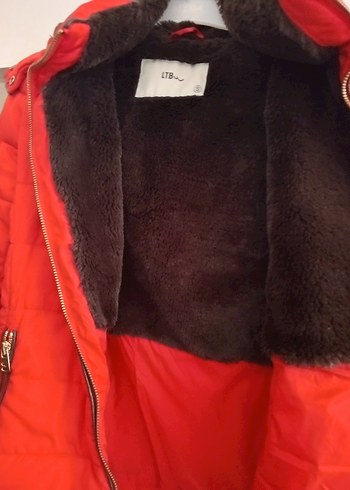 Kürklü Kırmızı Kadın Kışlık Mont - Görsel 15