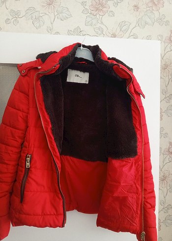 Kürklü Kırmızı Kadın Kışlık Mont - Görsel 13