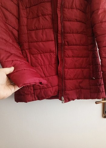 38 Beden kırmızı Renk Kırmızı Fermuarlı Kadın Mont