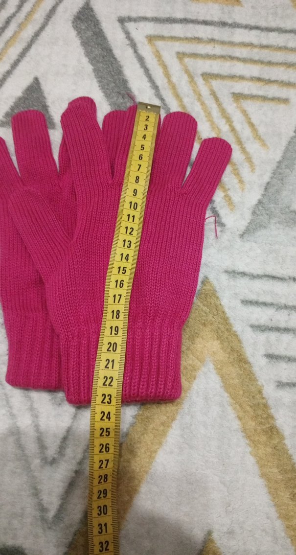 Kız Çocuk Pembe Örgü Eldiven - Görsel 4