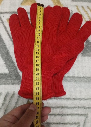 Kırmızı  Örgü Eldiven - Görsel 5