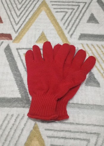 Kırmızı  Örgü Eldiven - Görsel 4