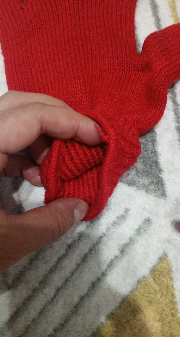Kırmızı  Örgü Eldiven - Görsel 3