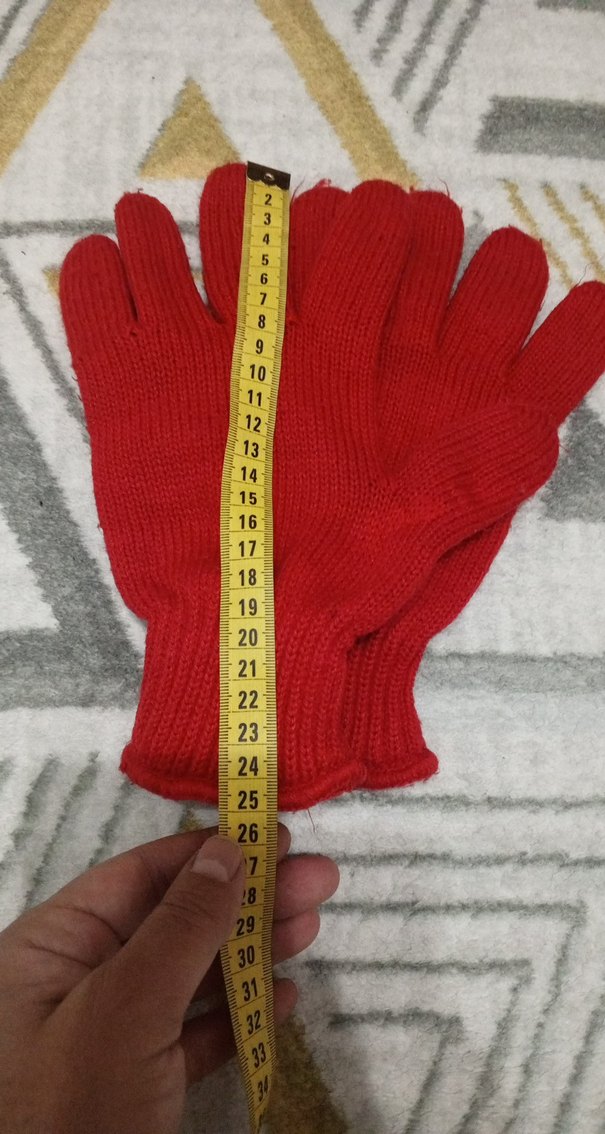 Kırmızı  Örgü Eldiven - Görsel 5