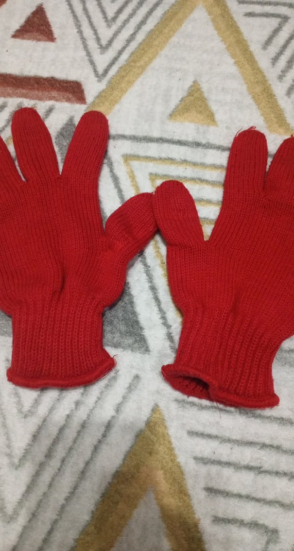Kırmızı  Örgü Eldiven - Görsel 2