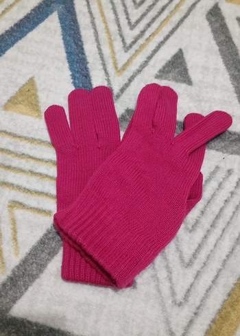Kız Çocuk Pembe Örgü Eldiven - Görsel 3