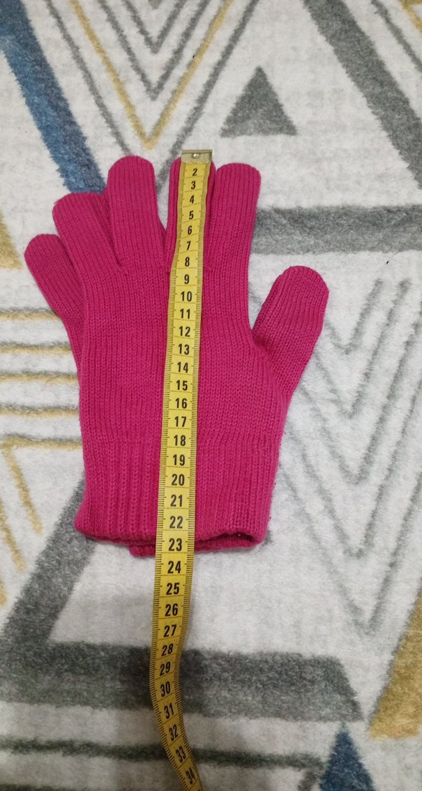 Kız Çocuk Pembe Örgü Eldiven - Görsel 4