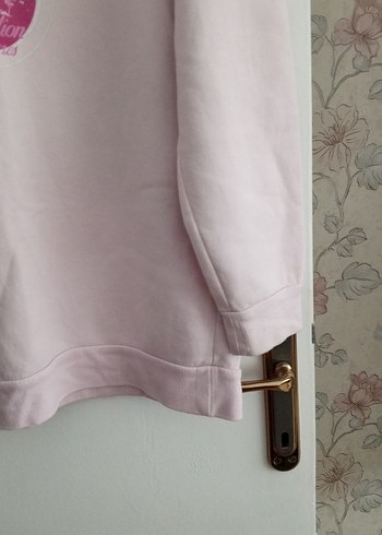 Pembe Pamuklu Uzun Kollu Sweatshirt - Görsel 5