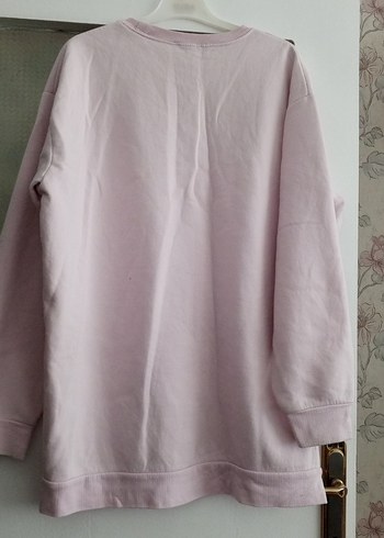 Pembe Pamuklu Uzun Kollu Sweatshirt - Görsel 6