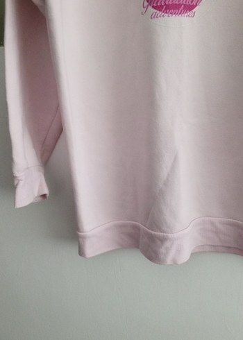 Pembe Pamuklu Uzun Kollu Sweatshirt - Görsel 4