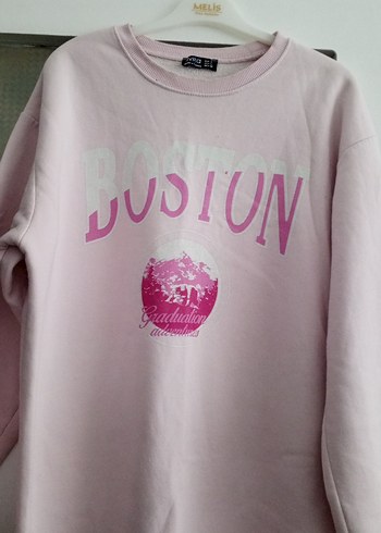 Pembe Pamuklu Uzun Kollu Sweatshirt - Görsel 2