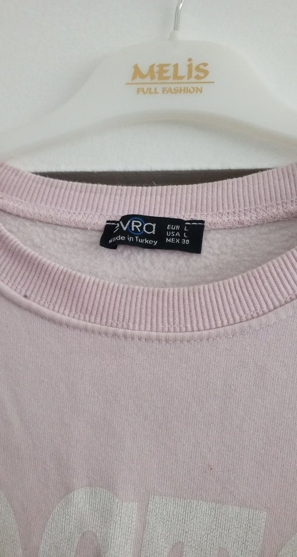 Pembe Pamuklu Uzun Kollu Sweatshirt - Görsel 3