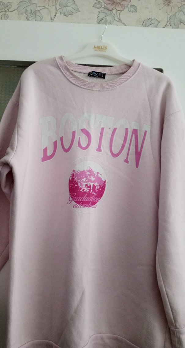Pembe Pamuklu Uzun Kollu Sweatshirt - Görsel 2