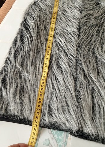 Gri Kürklü Kadın Yelek - Görsel 2