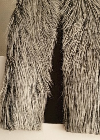 Gri Kürklü Kadın Yelek - Görsel 4