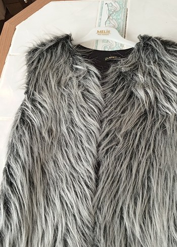 Gri Kürklü Kadın Yelek - Görsel 9