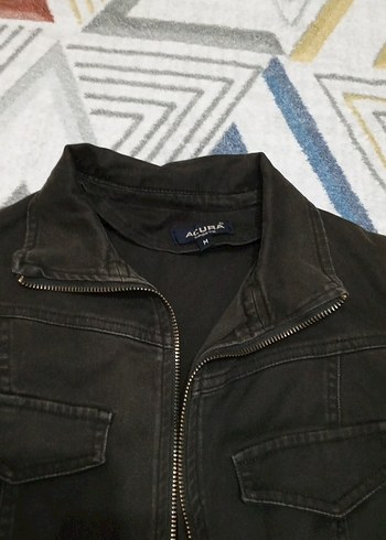 Siyah Fermuarlı Denim Kadın Ceket - Görsel 2