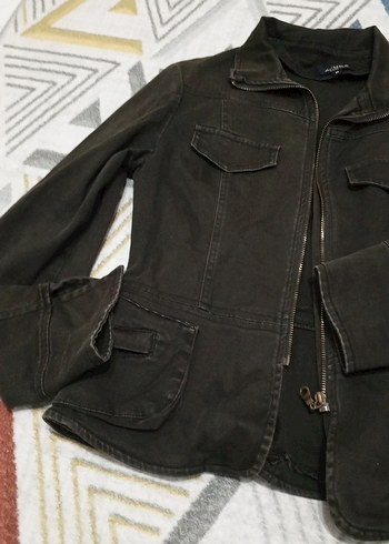 Siyah Fermuarlı Denim Kadın Ceket - Görsel 4