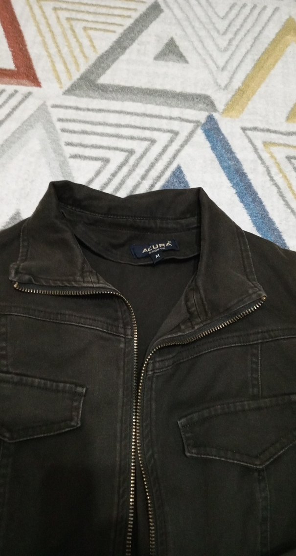 Siyah Fermuarlı Denim Kadın Ceket - Görsel 2