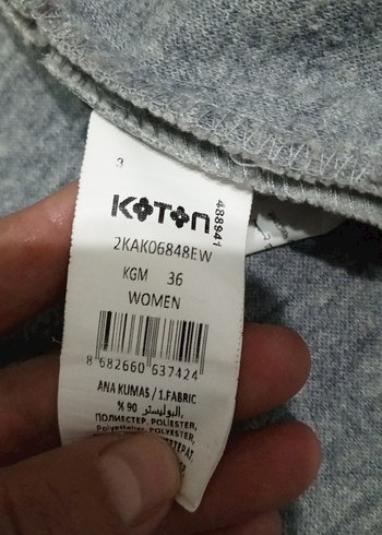 Gri çift düğmeli kadın kaban - Görsel 10