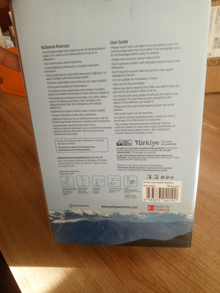 Penguen Siyah Paslanmaz Çelik Termos Seti - Görsel 3