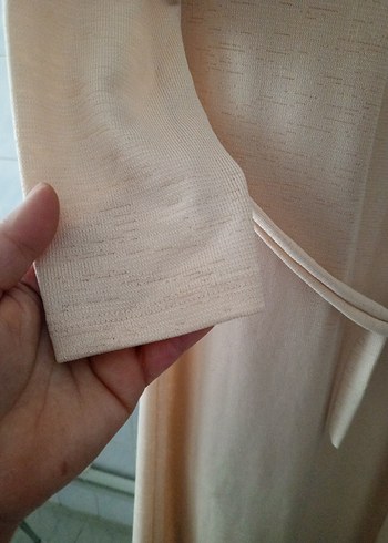 Bej Uzun Vintage Kadın hırka - Görsel 4