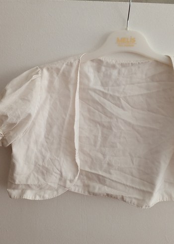 Kız Çocuk Keten Beyaz Bolero - Görsel 6