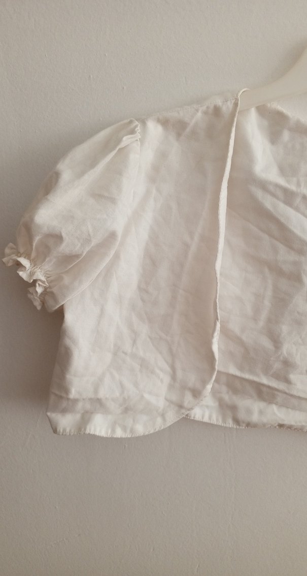 Kız Çocuk Keten Beyaz Bolero - Görsel 2