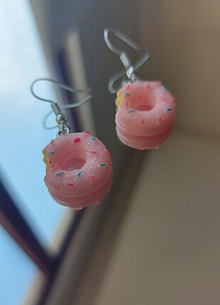 Pembe Donat Küpe