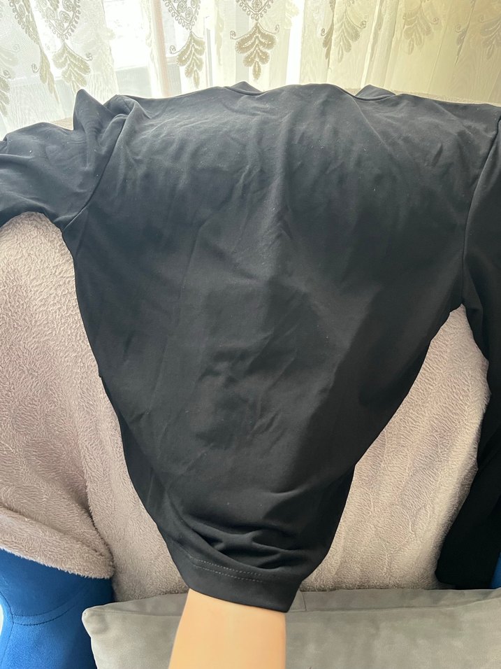 Düğmeli Siyah Hamile Boğazlı Uzun Kollu Tişört - Görsel 2