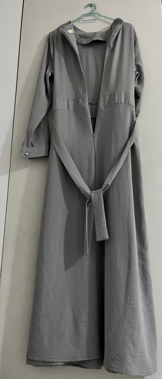 Gri Uzun Keten Elbise /tulum - Görsel 4