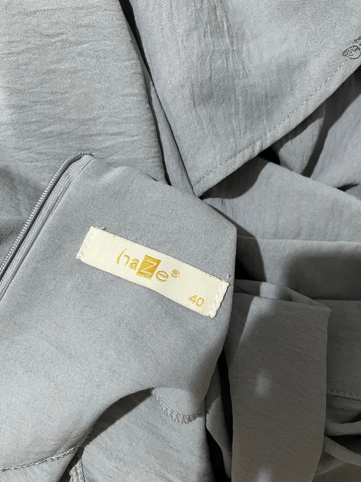 Gri Uzun Keten Elbise /tulum - Görsel 5