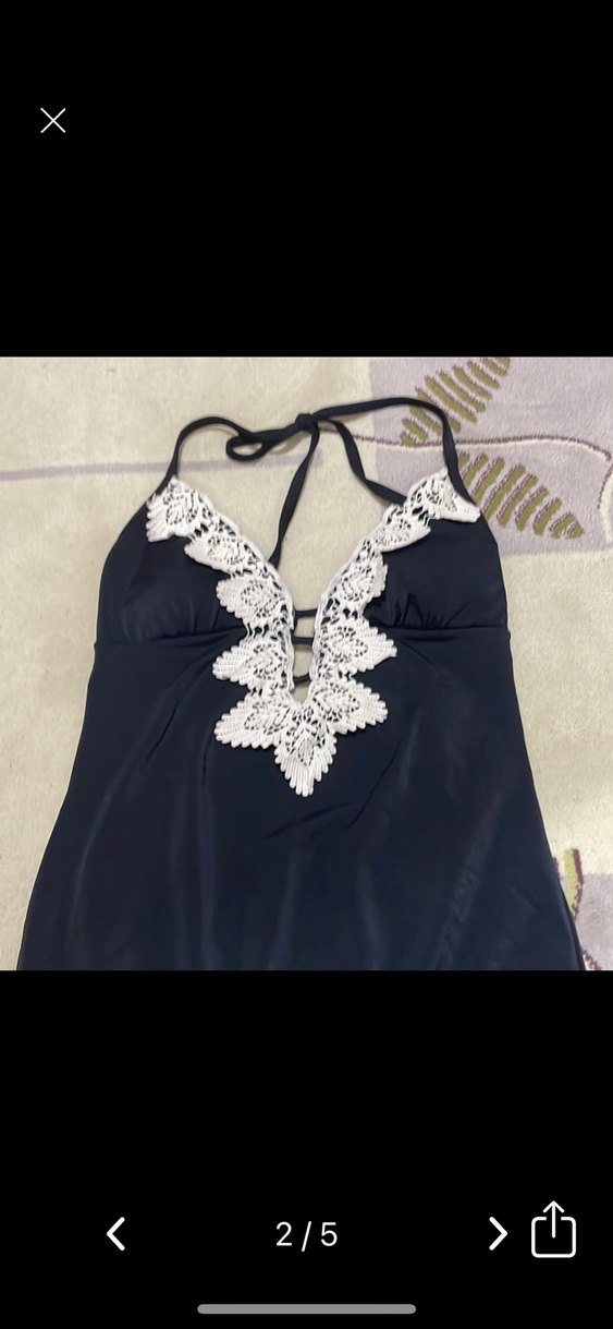 Siyah Dantel Detaylı Kadın Mayo - Görsel 2