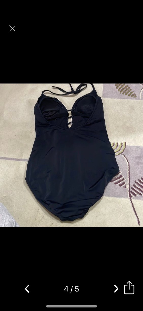 Siyah Dantel Detaylı Kadın Mayo - Görsel 4