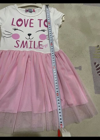 24-36 Ay Beden Kız Çocuk Pembe Dantelli Tüllü Elbise