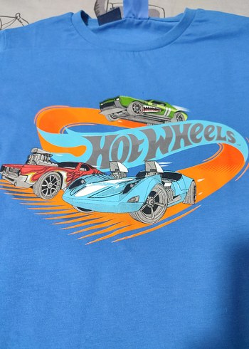 Erkek Çocuk Mavi Hot Wheels Baskılı Tişört - Görsel 2