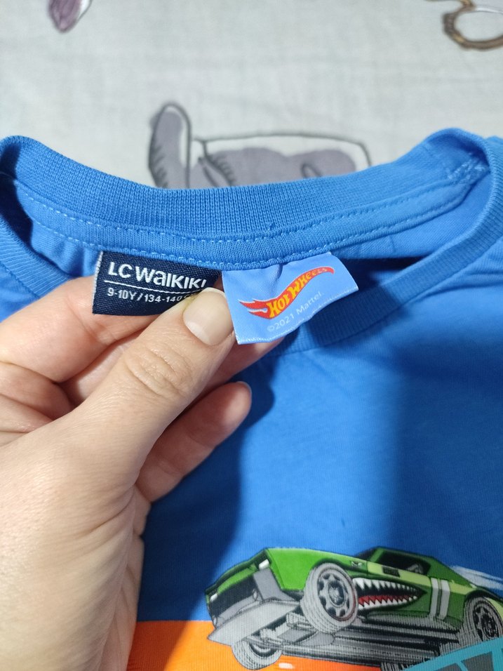 Erkek Çocuk Mavi Hot Wheels Baskılı Tişört - Görsel 5