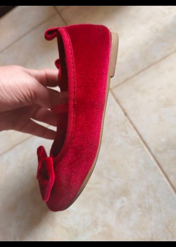 Kız Çocuk Kırmızı Fiyonk Detaylı Babet - Görsel 3